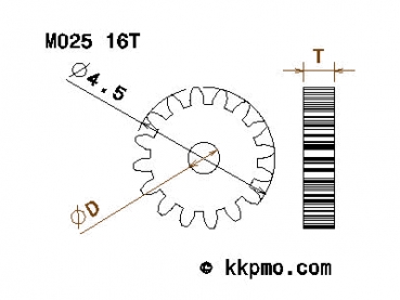 Zahnrad / Trieb M0.25 / 16 Zähne AD 4,5mm