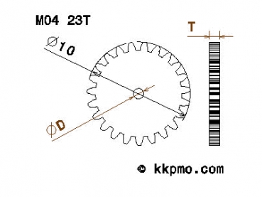 Zahnrad / Trieb M0.4 / 23 Zähne AD 10mm
