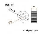Zahnrad / Trieb M0.5 / 7 Zähne AD 4,5mm