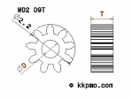 Zahnrad / Trieb M0.2 / 9 Zähne AD 2,2mm