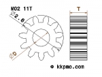Zahnrad / Trieb M0.2 / 11 Zähne AD 2,6mm