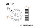 Zahnrad / Trieb M0.2 / 14 Zähne AD 3,2mm