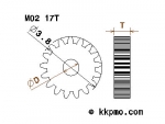 Zahnrad / Trieb M0.2 / 17 Zähne AD 3,8mm