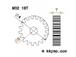 Zahnrad / Trieb M0.2 / 18 Zähne AD 4mm