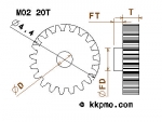 Zahnrad / Trieb M0.2 / 20 Zähne AD 4,4mm