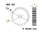 Zahnrad / Trieb M0.2 / 22 Zähne AD 4,8mm
