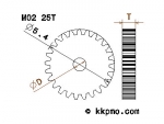 Zahnrad / Trieb M0.2 / 25 Zähne AD 5,4mm