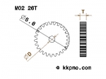 Zahnrad / Trieb M0.2 / 26 Zähne AD 5,6mm