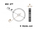 Zahnrad / Trieb M0.2 / 27 Zähne AD 5,8mm