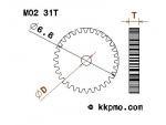 Zahnrad / Trieb M0.2 / 31 Zähne AD 6,6mm