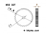 Zahnrad / Trieb M0.2 / 32 Zähne AD 6,8mm