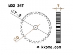 Zahnrad / Trieb M0.2 / 34 Zähne AD 7,2mm