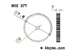 Zahnrad / Trieb M0.2 / 37 Zähne AD 7,8mm