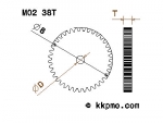 Zahnrad / Trieb M0.2 / 38 Zähne AD 8mm
