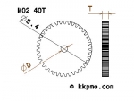 Zahnrad / Trieb M0.2 / 40 Zähne AD 8,4mm