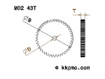 Zahnrad / Trieb M0.2 / 43 Zähne AD 9mm