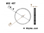 Zahnrad / Trieb M0.2 / 45 Zähne AD 9,4mm