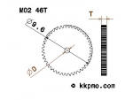 Zahnrad / Trieb M0.2 / 46 Zähne AD 9,6mm