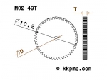 Zahnrad / Trieb M0.2 / 49 Zähne AD 10,2mm