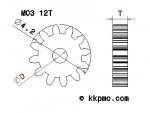 Zahnrad / Trieb M0.3 / 12 Zähne AD 4,2mm