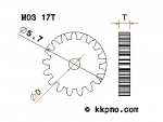 Zahnrad / Trieb M0.3 / 17 Zähne AD 5,7mm