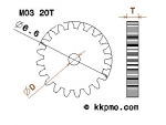 Zahnrad / Trieb M0.3 / 20 Zähne AD 6,6mm