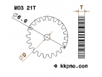 Zahnrad / Trieb M0.3 / 21 Zähne AD 6,9mm