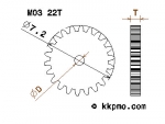 Zahnrad / Trieb M0.3 / 22 Zähne AD 7,2mm