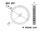 Zahnrad / Trieb M0.3 / 23 Zähne AD 7,5mm