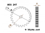 Zahnrad / Trieb M0.3 / 24 Zähne AD 7,8mm