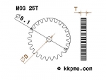 Zahnrad / Trieb M0.3 / 25 Zähne AD 8,1mm