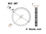 Zahnrad / Trieb M0.3 / 26 Zähne AD 8,4mm
