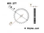 Zahnrad / Trieb M0.3 / 27 Zähne AD 8,7mm