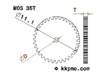 Zahnrad / Trieb M0.3 / 35 Zähne AD 11,1mm