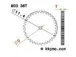 Zahnrad / Trieb M0.3 / 36 Zähne AD 11,4mm
