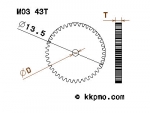 Zahnrad / Trieb M0.3 / 43 Zähne AD 13,5mm