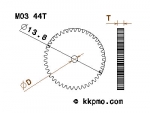 Zahnrad / Trieb M0.3 / 44 Zähne AD 13,8mm