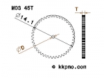 Zahnrad / Trieb M0.3 / 45 Zähne AD 14,1mm