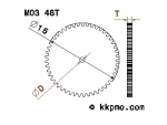 Zahnrad / Trieb M0.3 / 48 Zähne AD 15mm