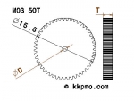 Zahnrad / Trieb M0.3 / 50 Zähne AD 15,6mm