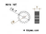 Zahnrad / Trieb M0.15 / 16 Zähne