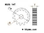 Zahnrad / Trieb M0.25 / 14 Zähne AD 4mm