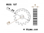 Zahnrad / Trieb M0.25 / 15 Zähne AD 4,25mm