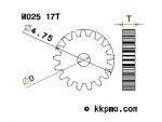 Zahnrad / Trieb M0.25 / 17 Zähne AD 4,75mm
