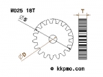 Zahnrad / Trieb M0.25 / 18 Zähne AD 5mm