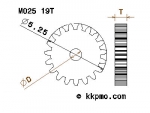 Zahnrad / Trieb M0.25 / 19 Zähne AD 5,25mm