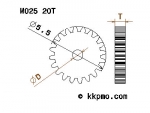 Zahnrad / Trieb M0.25 / 20 Zähne AD 5,5mm