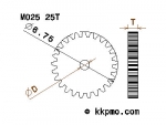 Zahnrad / Trieb M0.25 / 25 Zähne AD 6,75mm