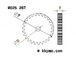 Zahnrad / Trieb M0.25 / 26 Zähne AD 7mm