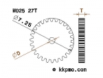 Zahnrad / Trieb M0.25 / 27 Zähne AD 7,25mm